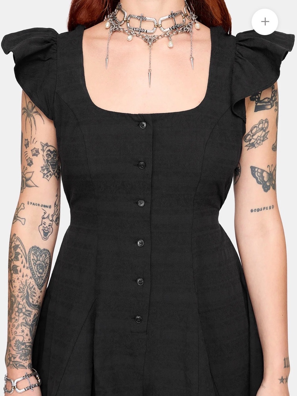 NWT Disturbia Elindra Ruffle Neck Button Up Playsuit / Dress - size 10 - Picture 4 of 10